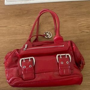 patent leather red Michael Kors shoulder bag